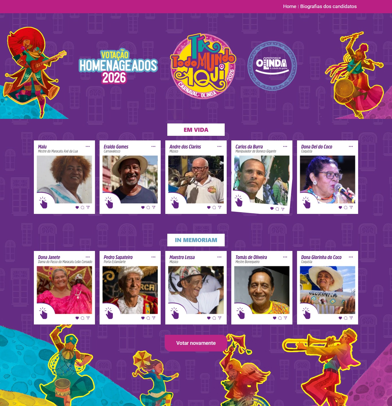 Homenageados - carnaval 2026