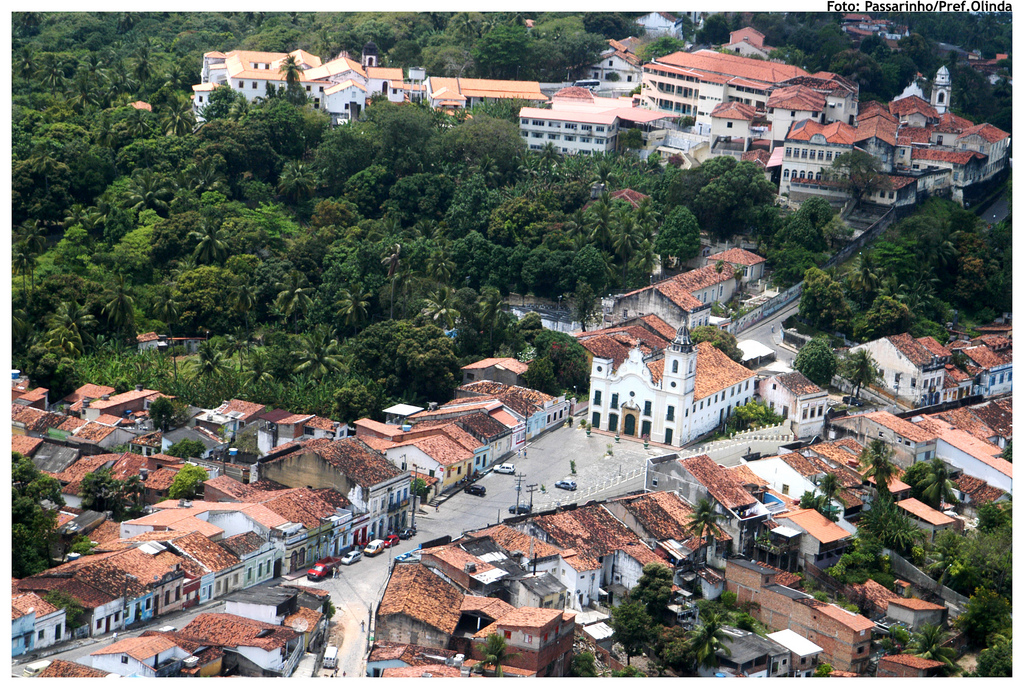 Vista aérea do Largo do Amparo. Foto: Passarinho/Pref.Olinda