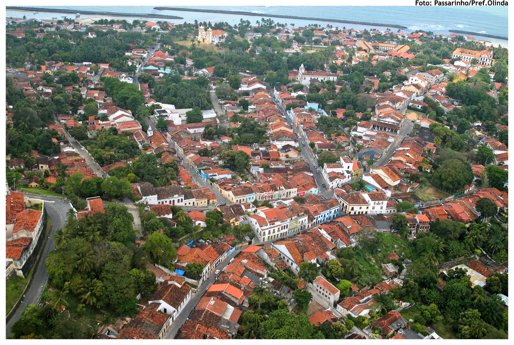 Vista aérea do Sítio Histórico de Olinda. Foto: Passarinho/Pref.Olinda